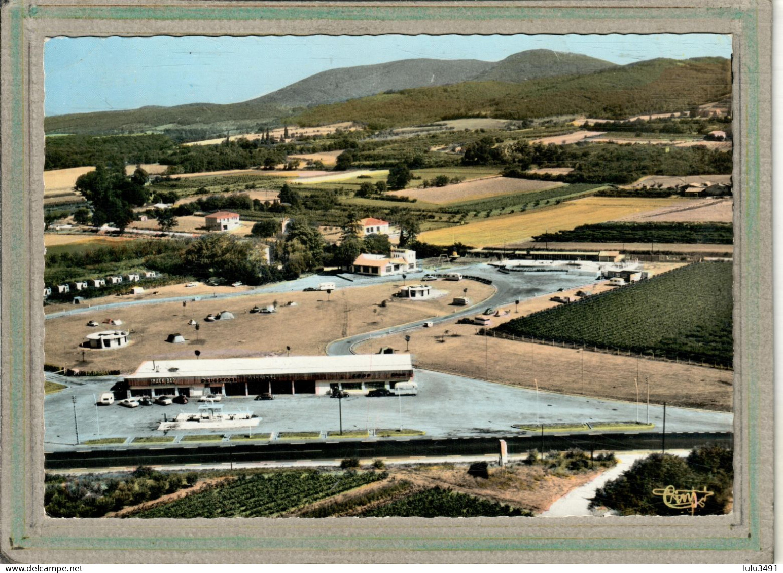 CPSM Dentelée (26) LIVRON - Vue Aérienne De La Station Service Et Du Camp Hannibal En 1967 - Livron