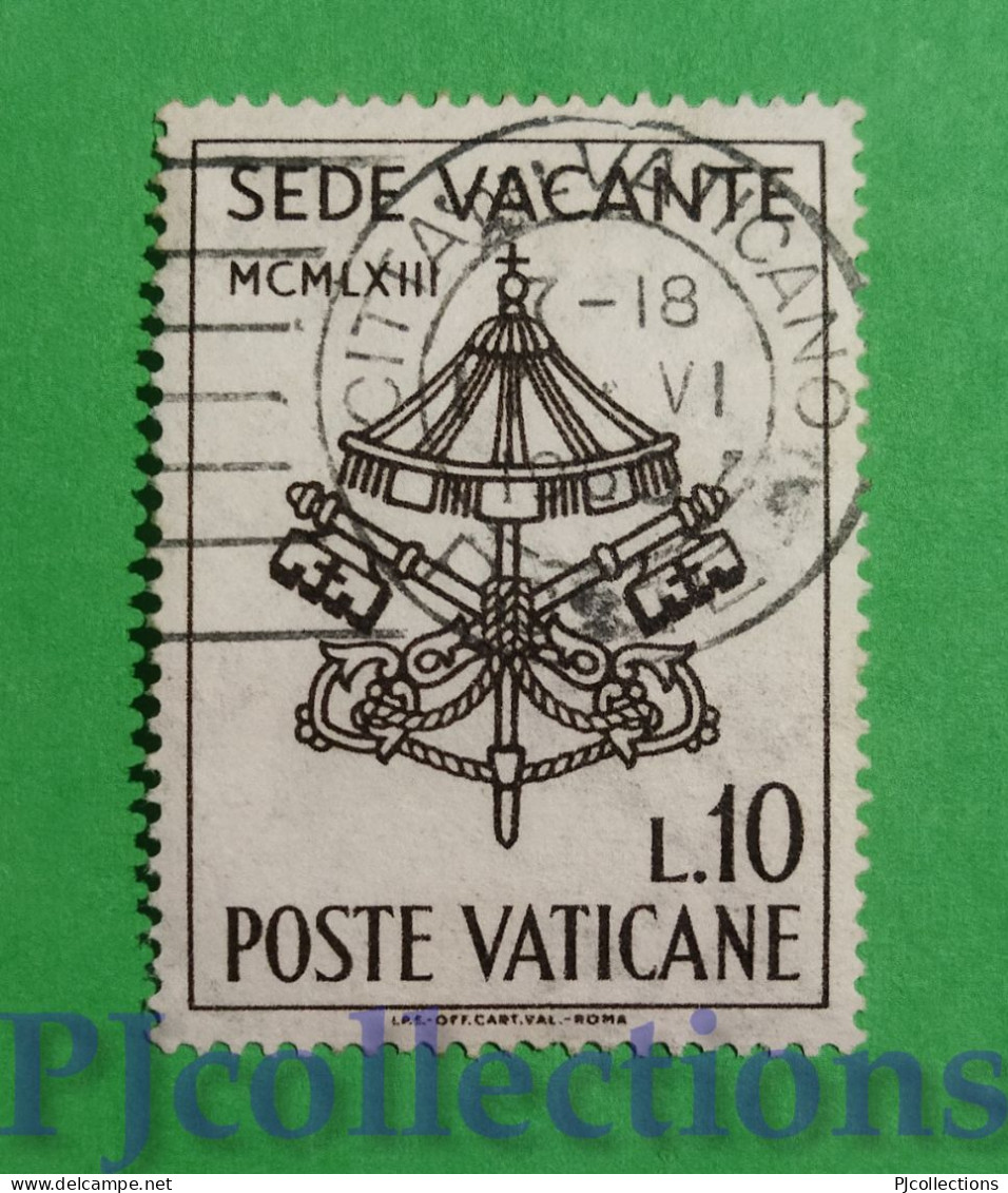 S645 - VATICANO - VATICAN CITY 1963 SEDE VACANTE L.10 USATO - USED - Used Stamps