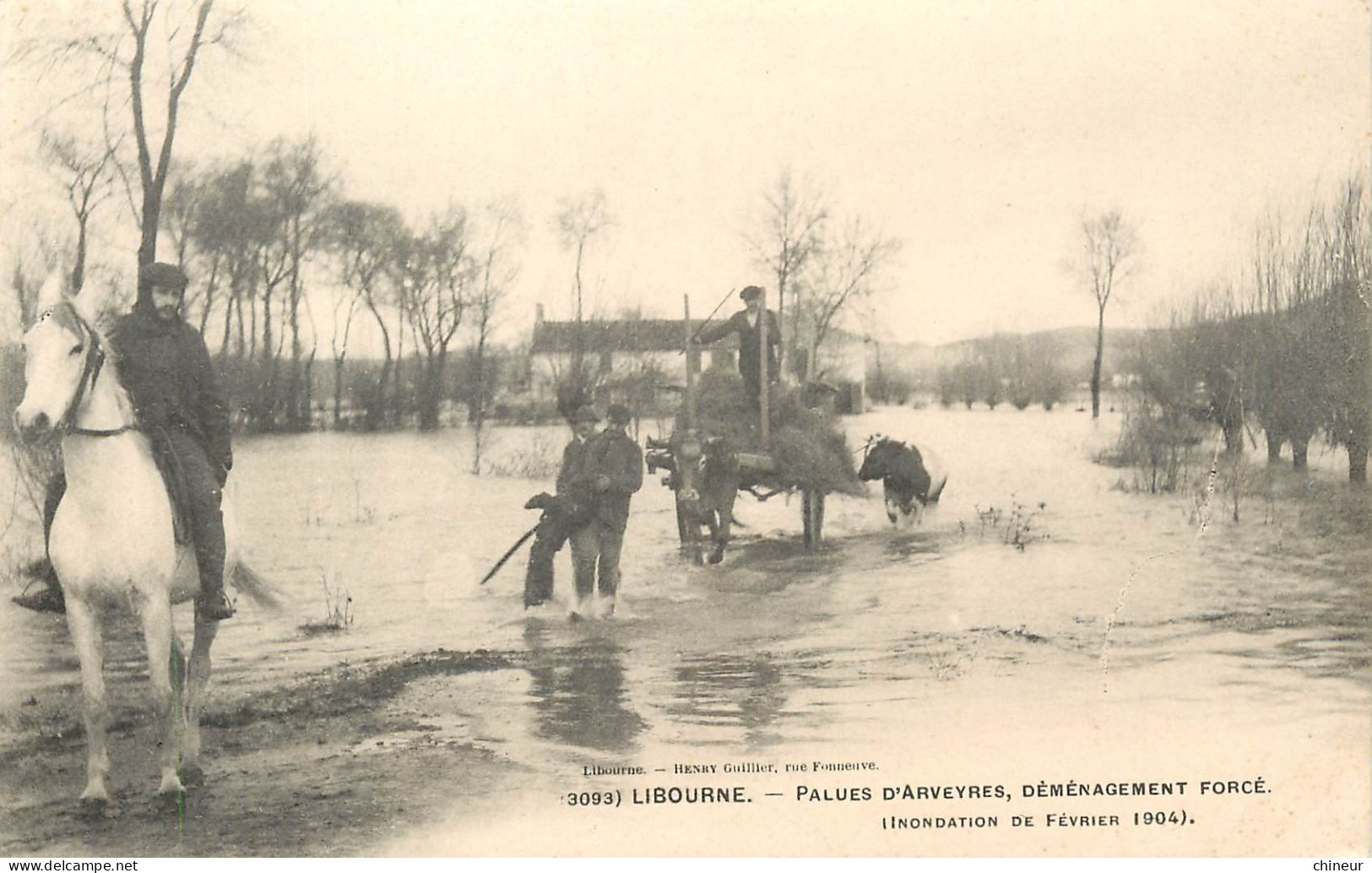 LIBOURNE PALUES D'ARVEYRES DEMENAGEMENT FORCE INONDATION FEVRIER 1904 - Libourne