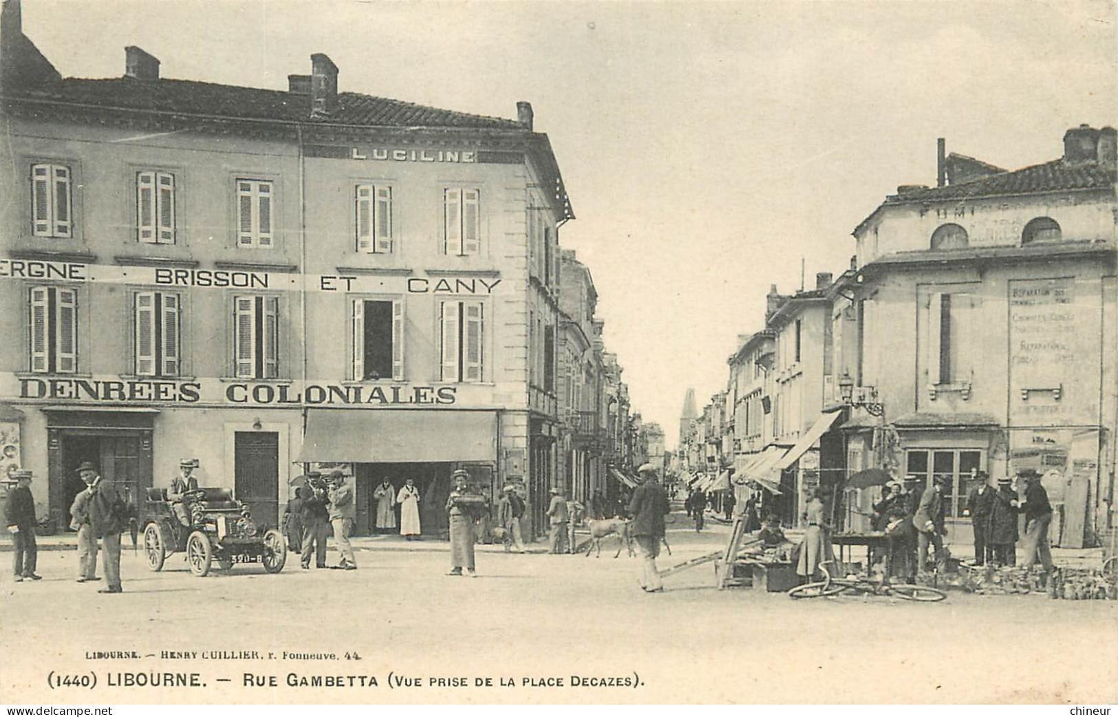 LIBOURNE RUE GAMBETTE VUE PRISE DE LA PLACE DECAZES  - Libourne