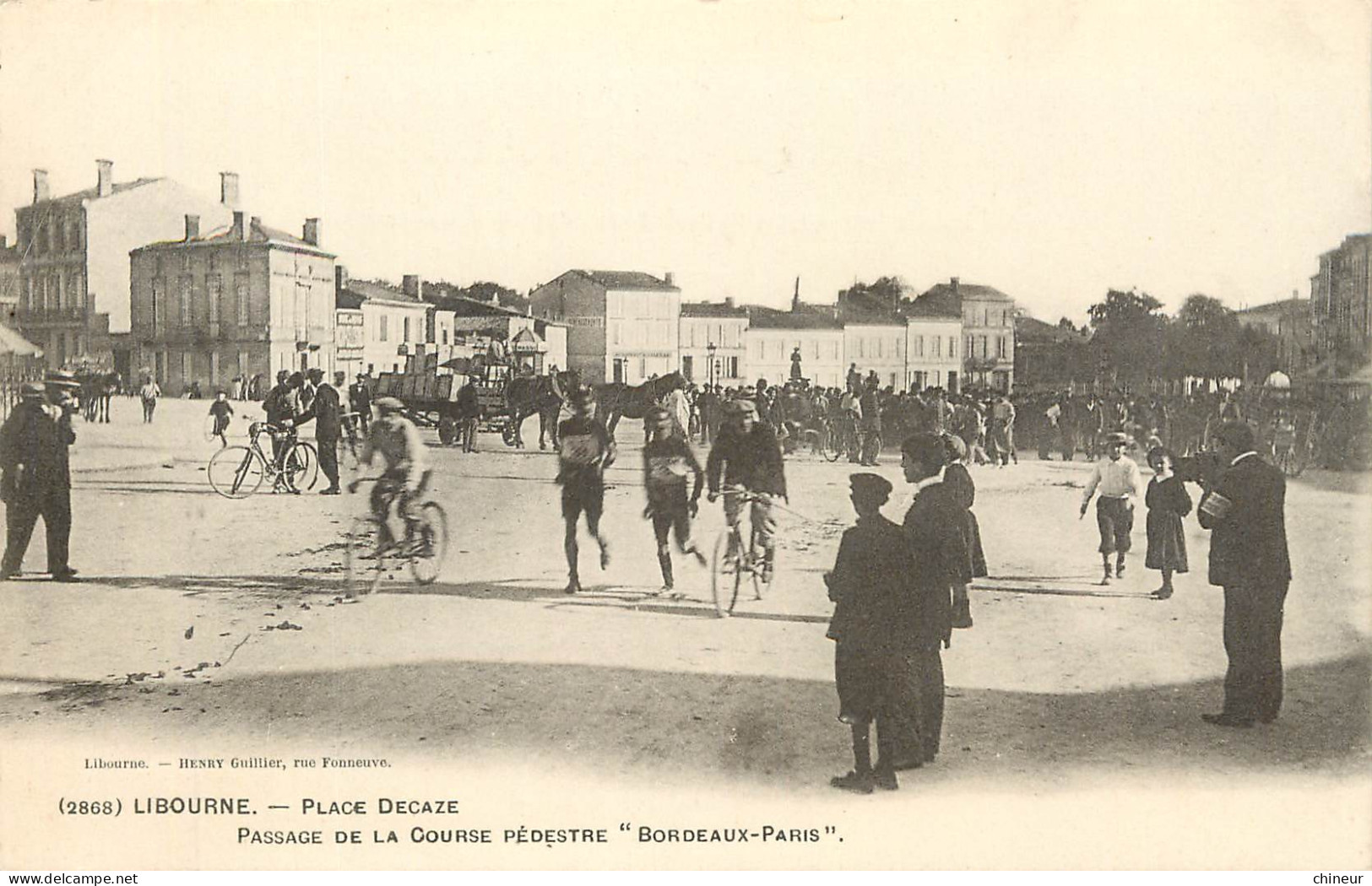 LIBOURNE PLACE DECAZE PASSAGE DE LA COURSE PEDESTRE BORDEAUX PARIS  - Libourne