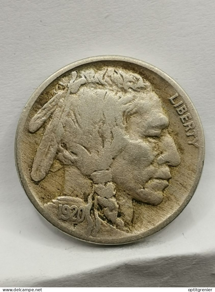 5 CENTS BUFFALO NICKEL 1920 USA ( BISON & TETE D'INDIEN ) - 1913-1938: Buffalo