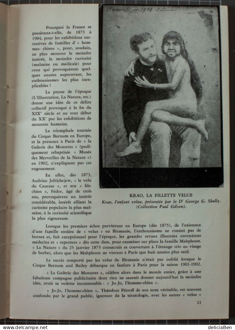 Æsculape, revue mensuelle illustrée Mai-Juin 1961 : LES VELUS ( « HOMMES-CHIENS »et « FEMMES A BARBE » de Jean BOULLET