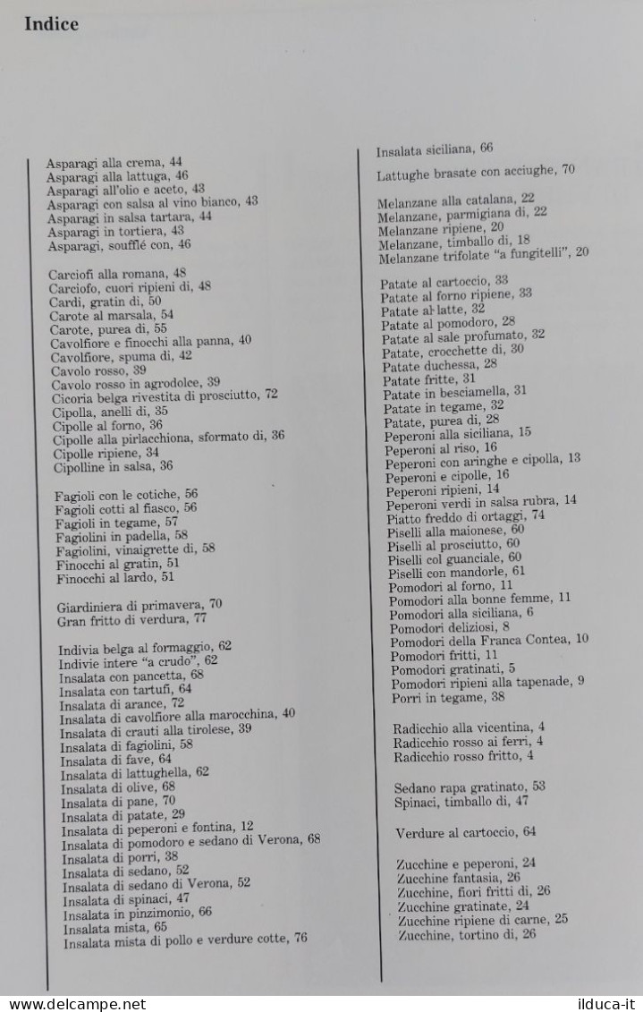 47521 Lb5 Verdure - Ricette E Consigli Di Buona Cucina - Stock Libri 1991 - Haus Und Küche