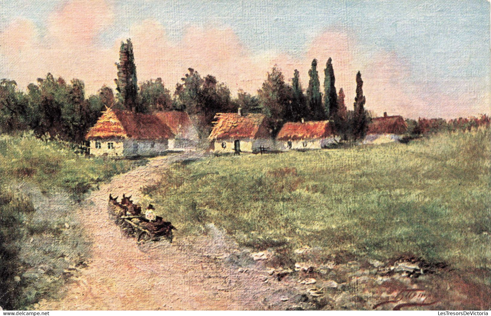 UKRAINE - Vue Générale - Village - Charrette - Colorisé - Carte Postale Ancienne - Oekraïne