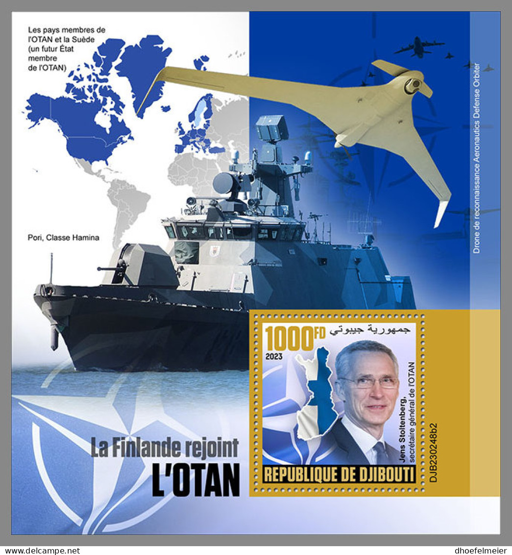 DJIBOUTI 2023 MNH Finland Joints NATO Beitritt Finnland Finlande Rejoint OTAN S/S II - OFFICIAL ISSUE - DHQ2341 - OTAN