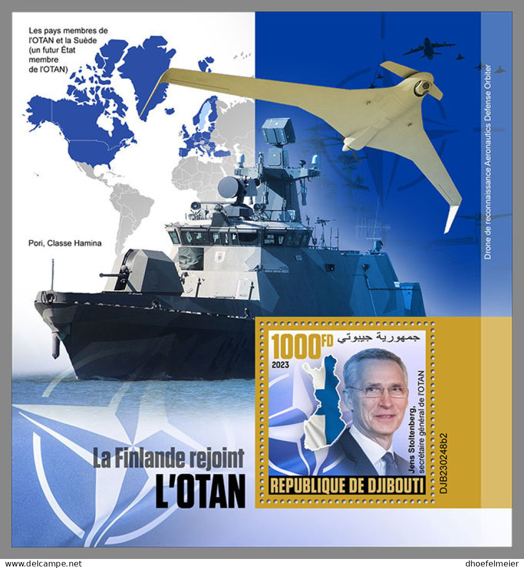 DJIBOUTI 2023 MNH Finland Joints NATO Beitritt Finnland Finlande Rejoint OTAN S/S II - IMPERFORATED - DHQ2341 - NATO