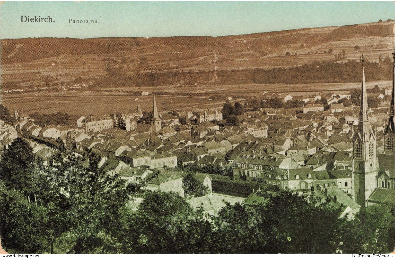 LUXEMBOURG - Diekirch - Panorama - Colorisé - Carte Postale Ancienne - Diekirch