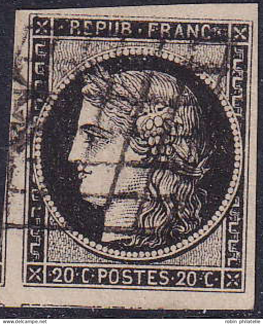 France N°3 20c Noir Sur Jaune TB Qualité:obl - 1849-1850 Ceres