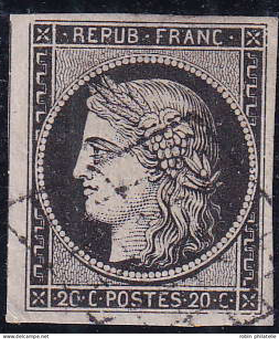 France N°3 20c Noir Sur Jaune TB (signé Brun) Qualité:obl - 1849-1850 Ceres