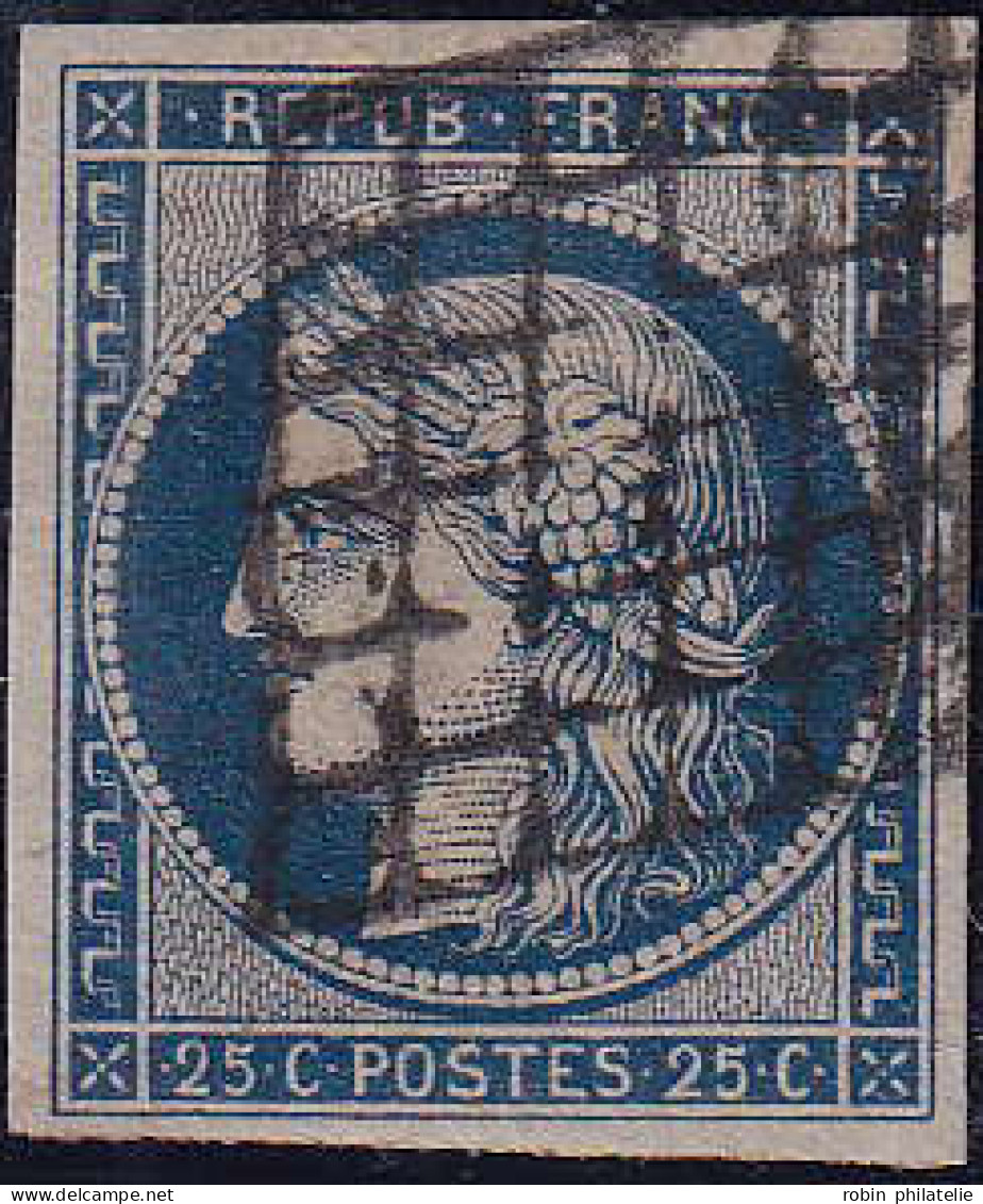 France N°4b 25c Bleu Sur Jaune TB Qualité:obl - 1849-1850 Ceres