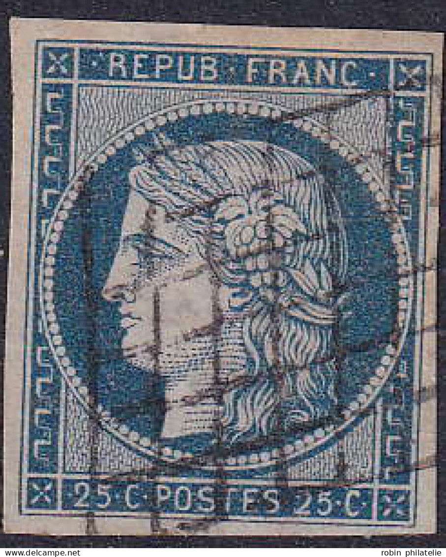 France N°4f 25c Bleu Clair  TB Qualité:obl - 1849-1850 Ceres