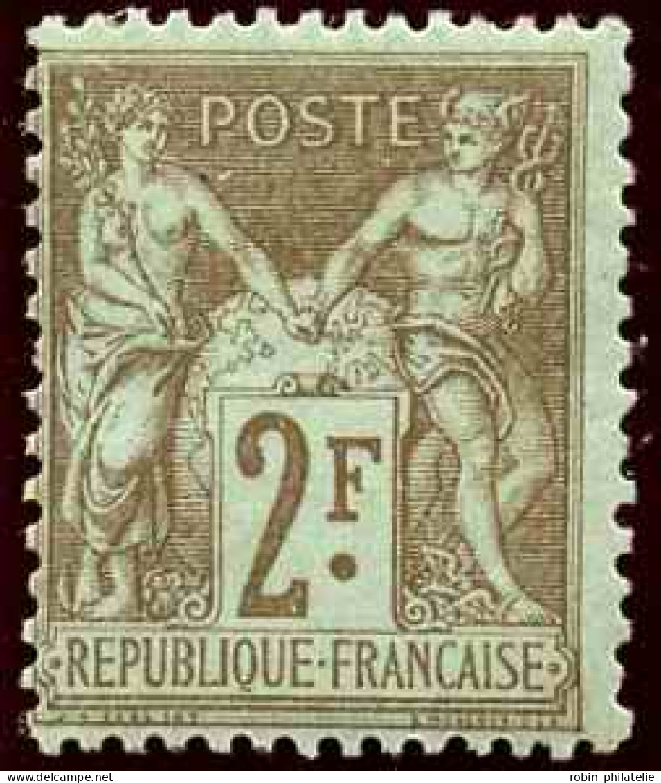 France N°105 2f Bistre Sur Azuré Qualité:* - 1898-1900 Sage (Type III)