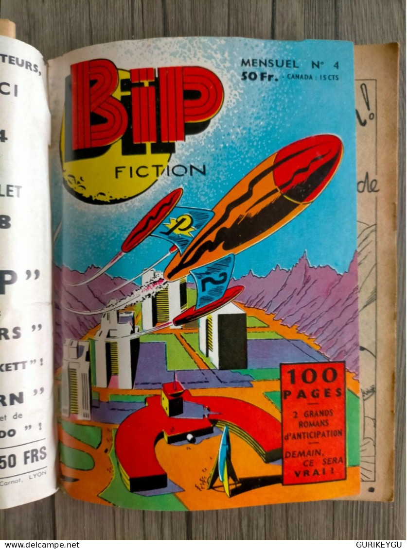 bd très très rare  ALBUM reliure  BIP fiction n° 1 SER 1958 n° 1.2.3.4  LYON