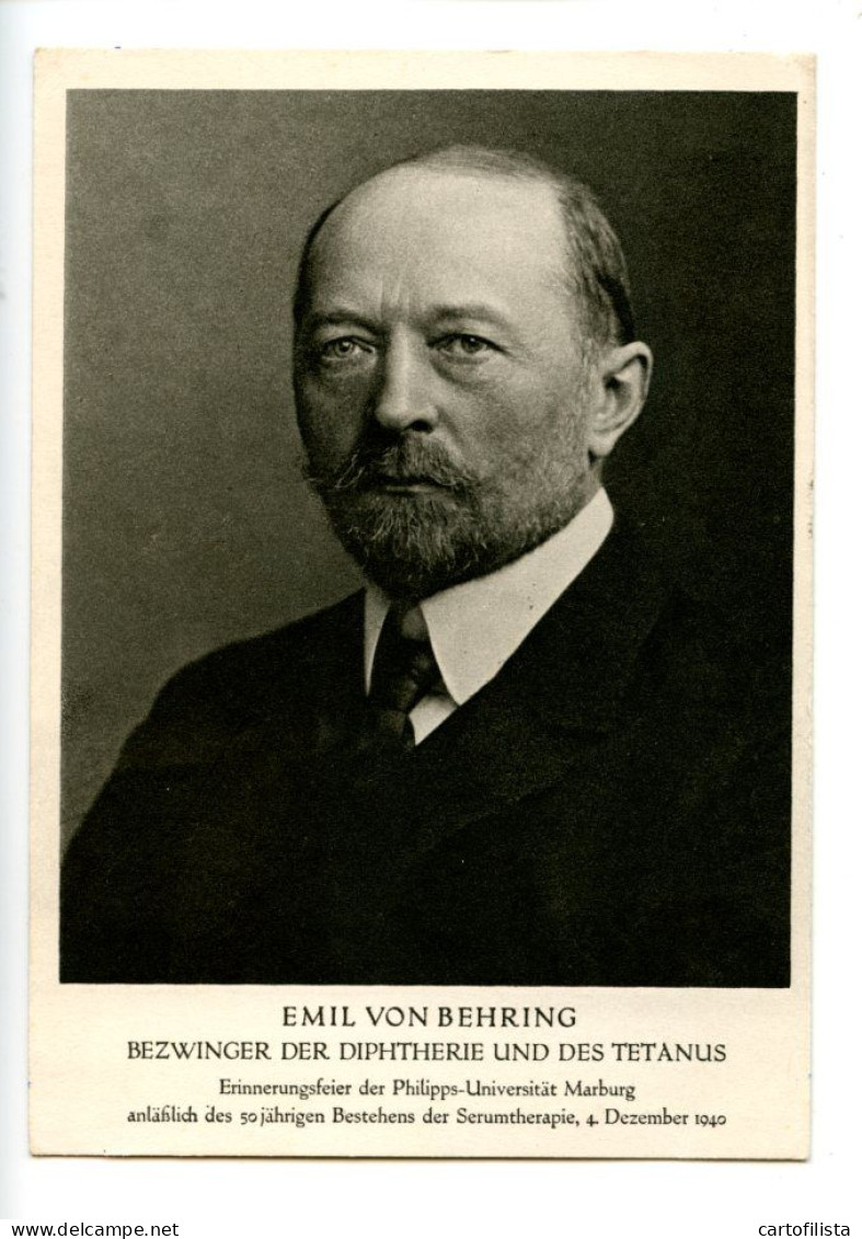 Emil Adolf Von Behring - Germany Physiologist Who Received The 1901 Nobel Prize In Physiology Or Medicine   (2 Scans) - Prix Nobel