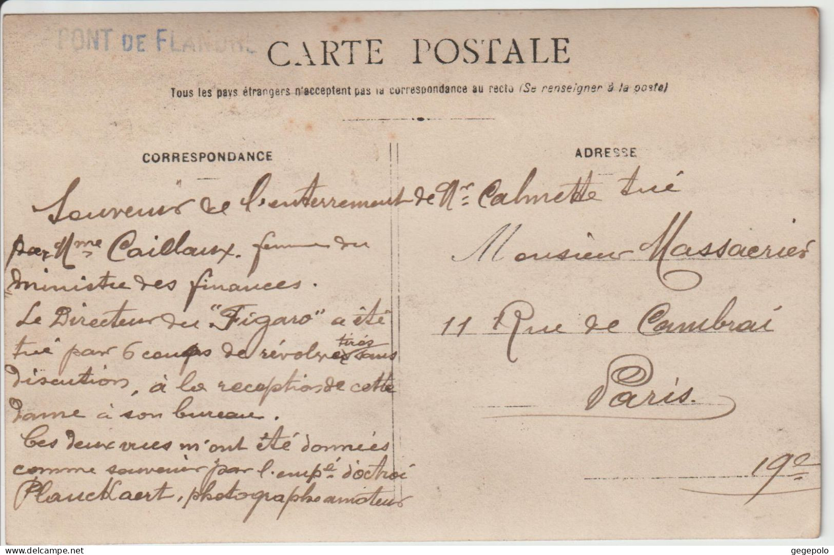 75017 - Enterrement Du Journaliste Gaston CALMETTE Le 20 Mars 1914 Assassiné Le 16 Mars ( Carte Photo ) 1/2 - Arrondissement: 17