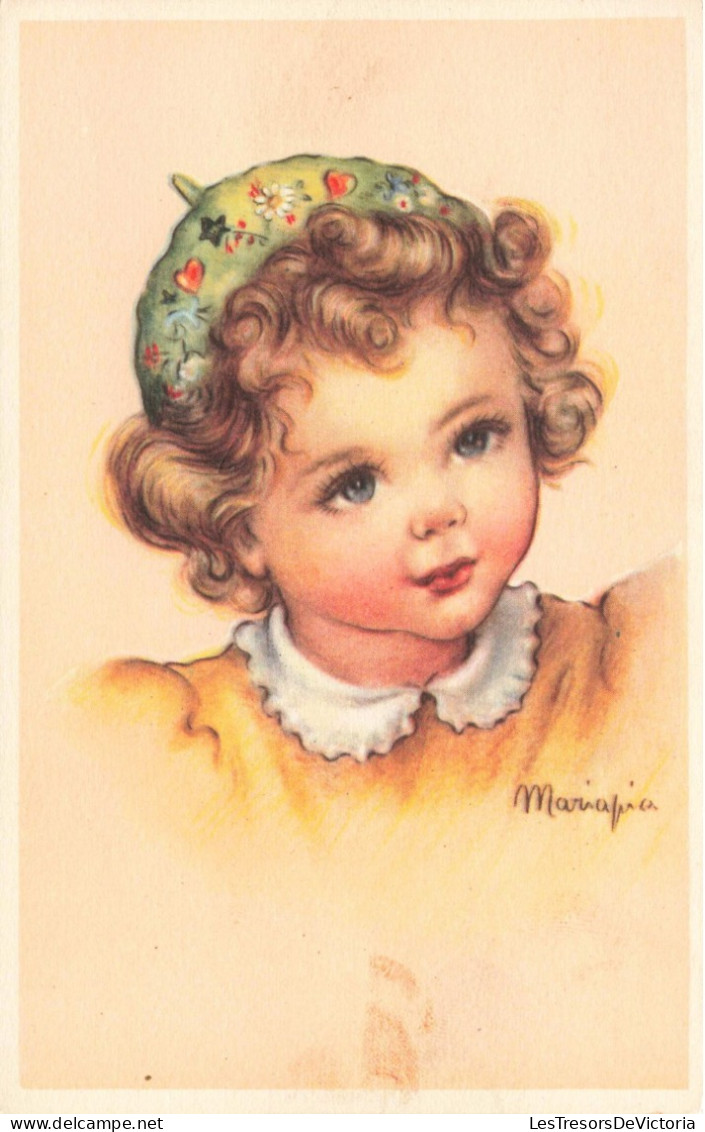 ENFANTS - Portrait Au Crayon D'une Petite Fille Avec Un Beret - Carte Postale  Ancienne - Abbildungen