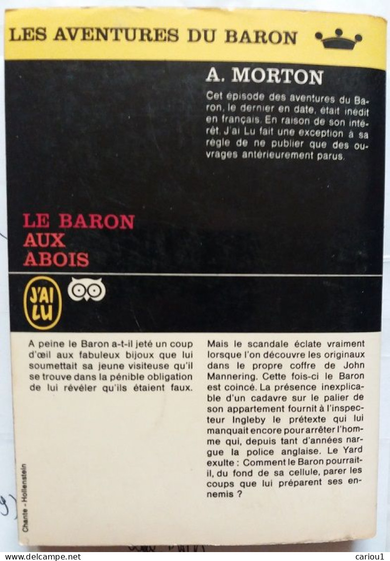 C1  Anthony Morton LE BARON AUX ABOIS EO 1964 Epuise PORT INCLUS France - J'ai Lu