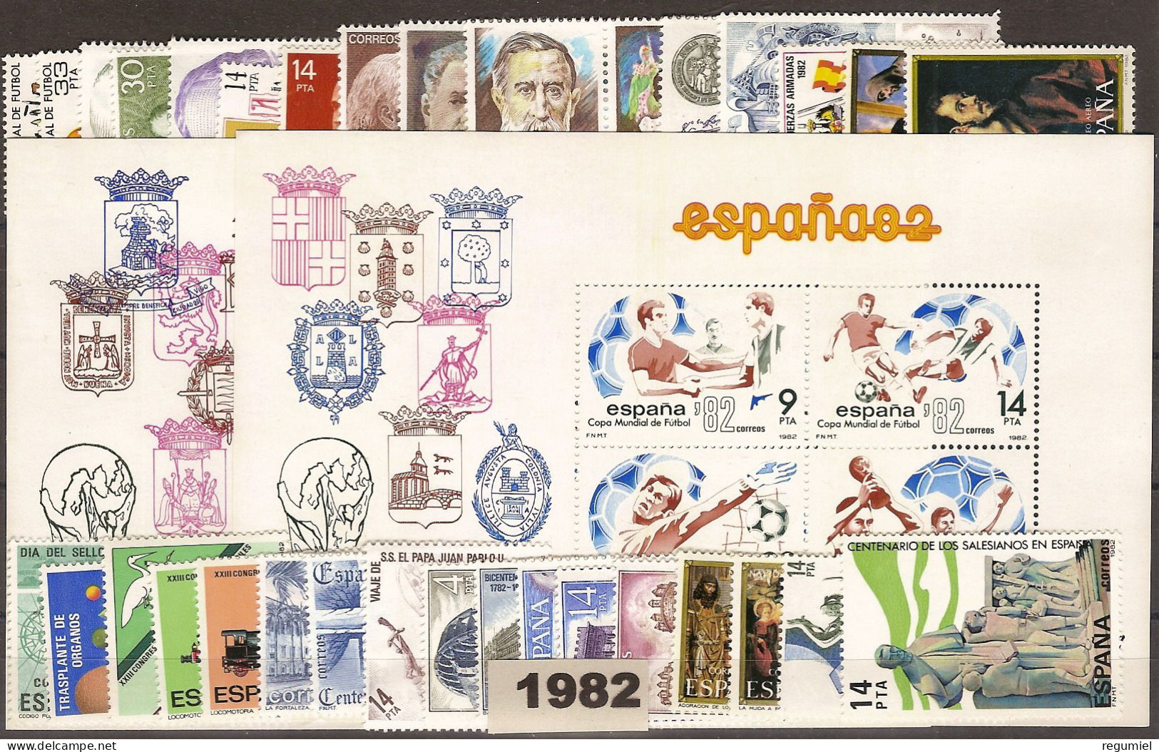 España Año 1982  Completo ** 37 Sellos, 2 HB - Años Completos