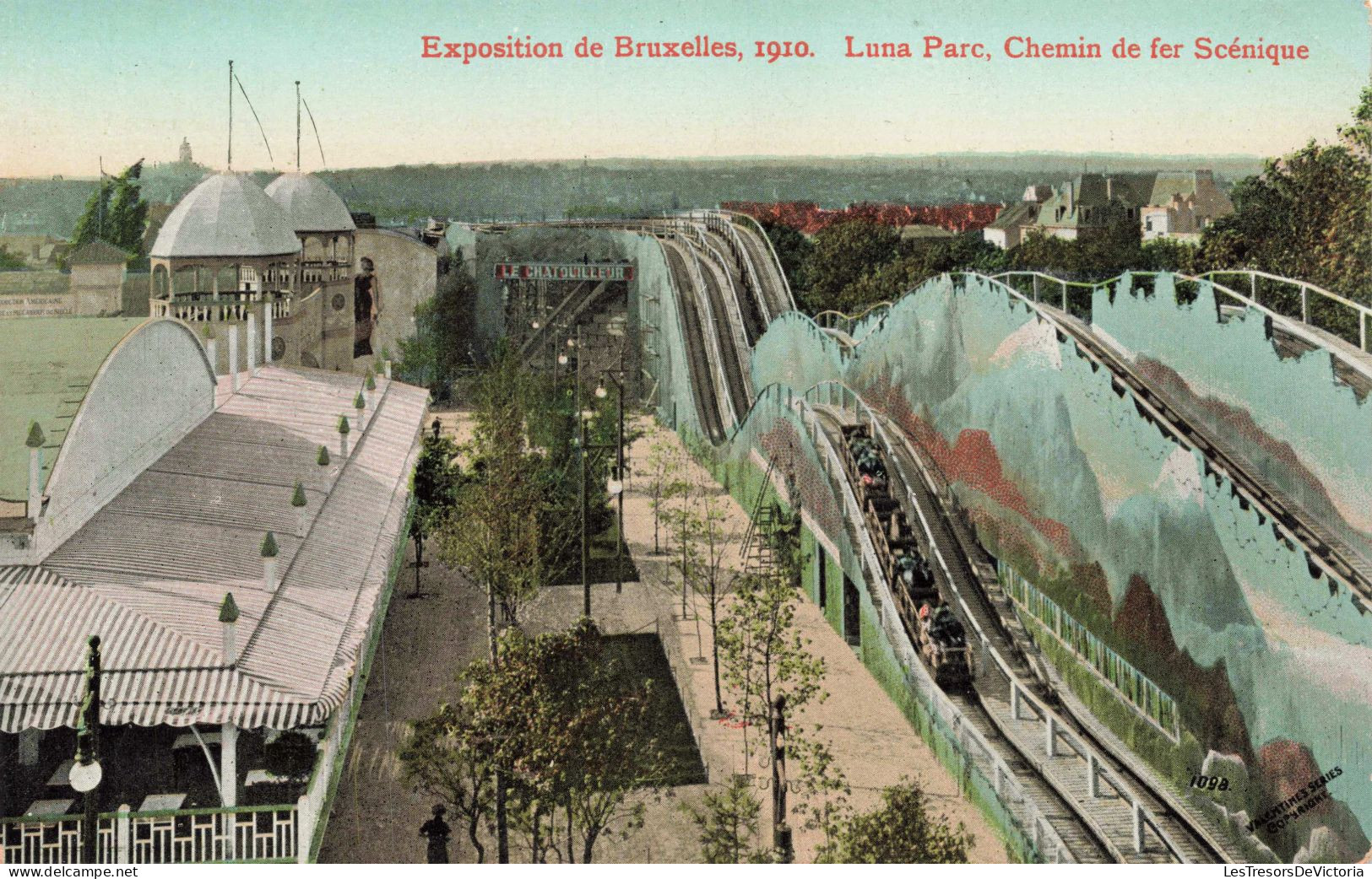 BELGIQUE - Bruxelles - Luna Parc - Chemin De Fer Scénique - Colorisé - Carte Postale Ancienne - Exposiciones Universales