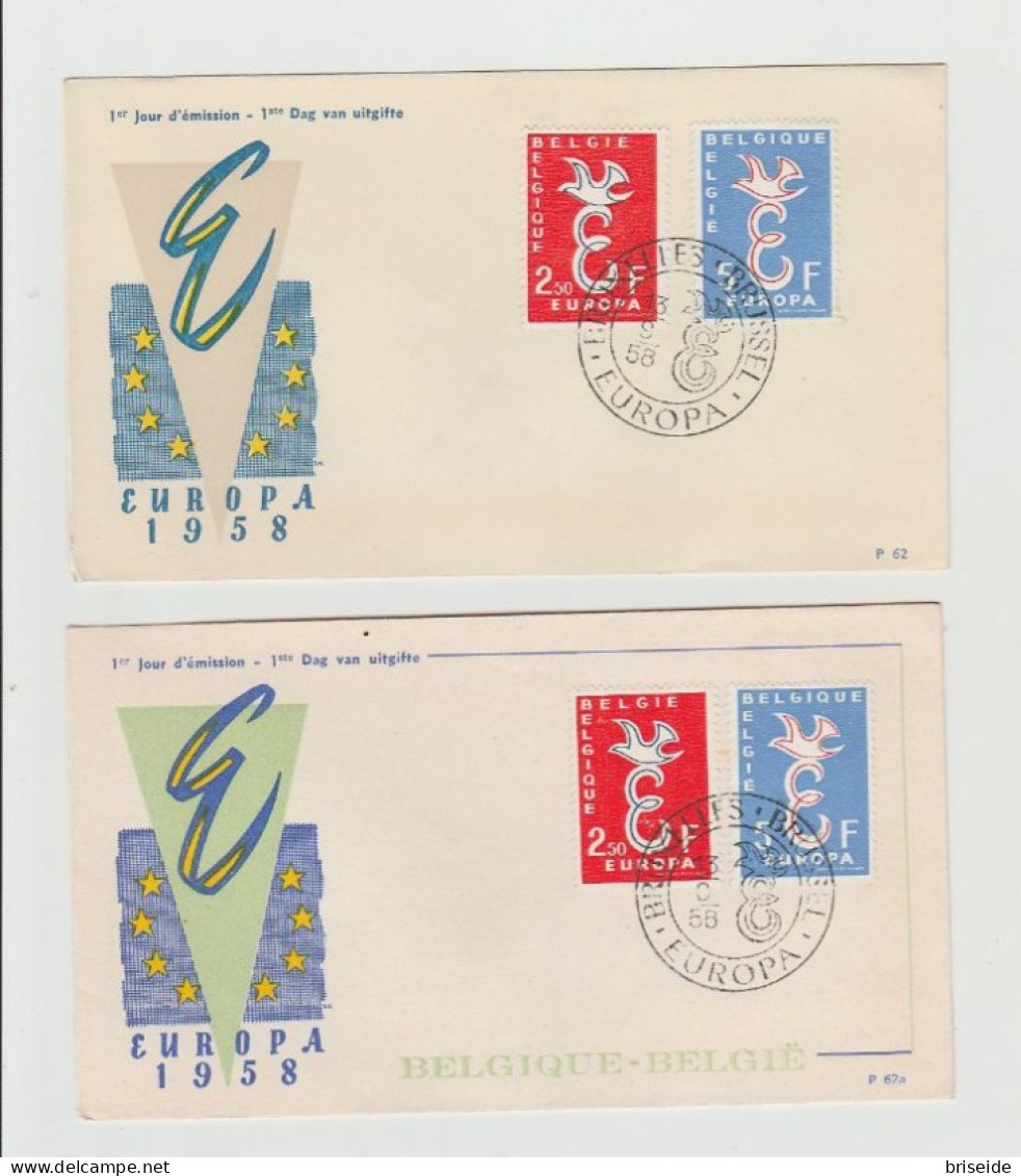 1958 N.4 BUSTE EUROPA CEPT PREMIER JOUR D'EMISSION FIRST DAY COVER ERSTTAGSBRIEF 1°GIORNO EM. BELGIQUE BRUXELLES BRUSSEL - 1958