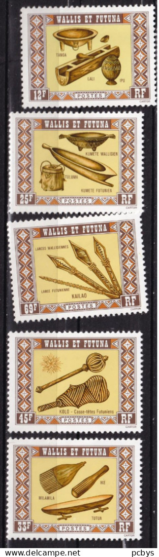 Wallis Et Futuna Serie Complete Artisanat De 1977 Neufs * - Unused Stamps