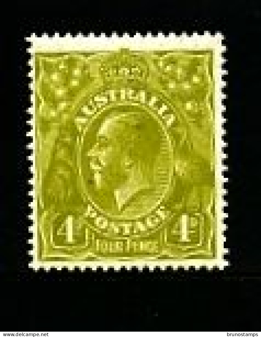 AUSTRALIA - 1928  KGV HEAD  4d  OLIVE  SMALL MULTIPLE WMK  PERF 14 MINT  SG 91 - Neufs