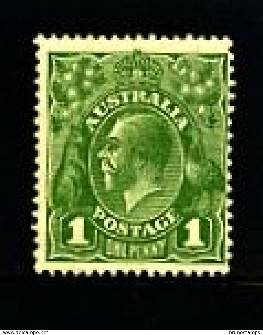 AUSTRALIA - 1926  KGV HEAD  1d  GREEN  SMALL MULTIPLE WMK  PERF 13 1/2x12 1/2 MINT LIGHTLY HINGED    SG 95 - Ongebruikt