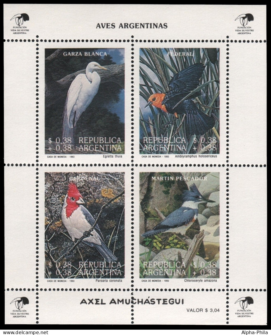 Argentinien 1993 - Mi-Nr. Block 55 ** - MNH - Vögel / Birds - Neufs