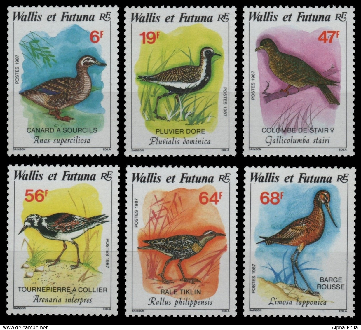 Wallis & Futuna 1987 - Mi-Nr. 540-545 ** - MNH - Vögel / Birds - Andere-Oceanië