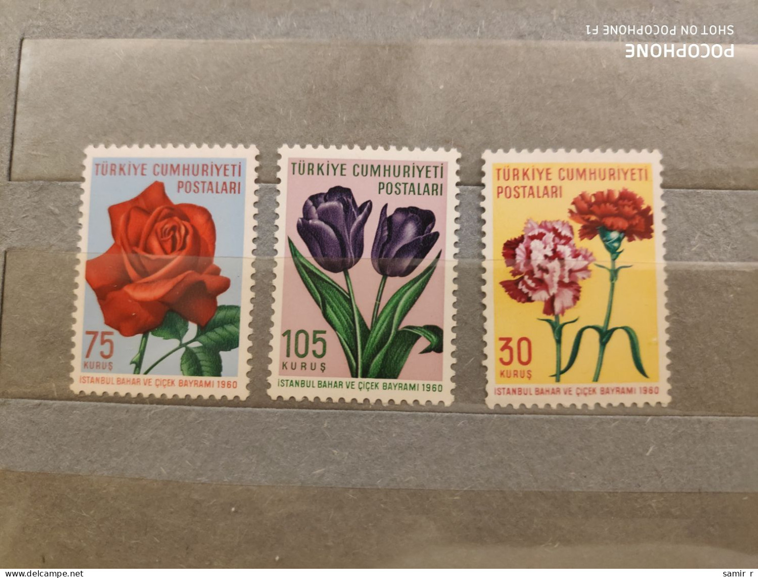 1960	Turkey	Flowers Roses  (F46) - Unused Stamps