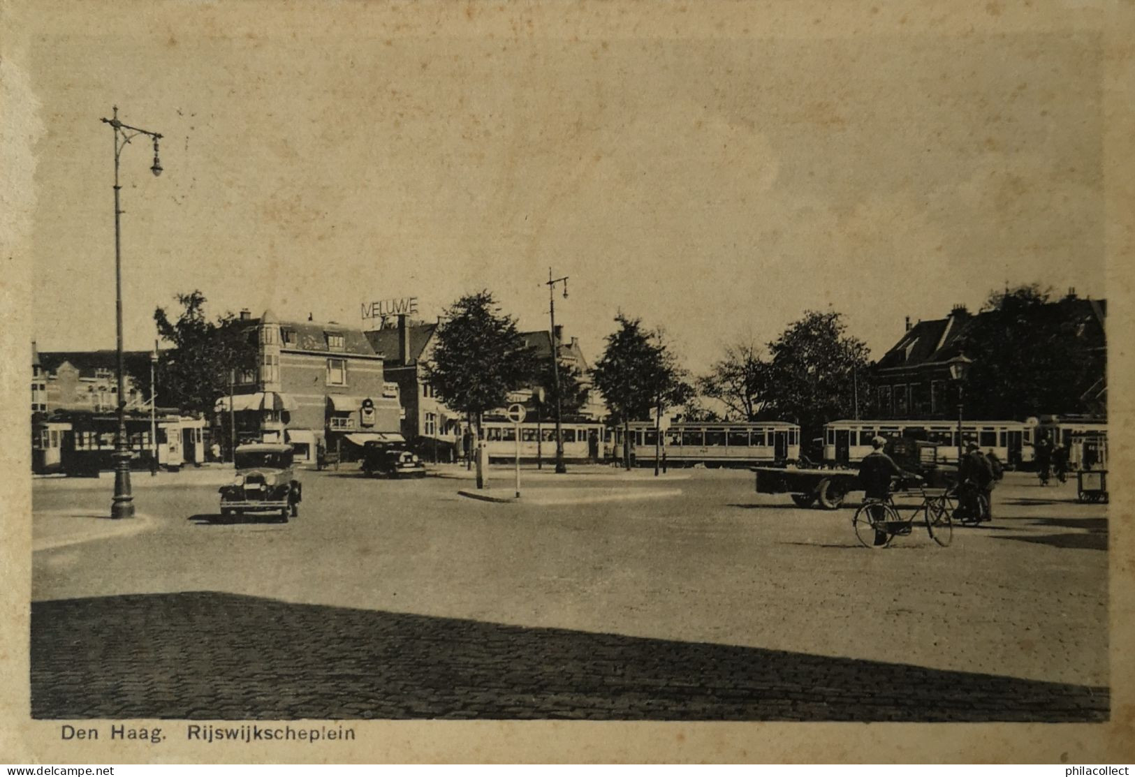 Den Haag // Rijswijkscheplein (Trams) 1936 Schaafplek Rand En Vlekkig - Den Haag ('s-Gravenhage)