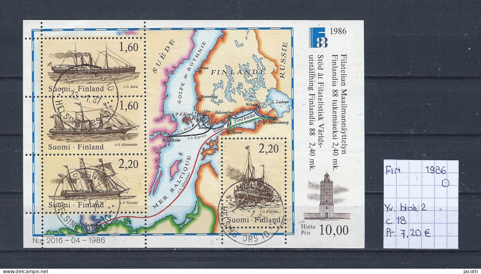 (TJ) Finland 1986 - YT Blok 2 (gest./obl./used) - Blocks & Sheetlets