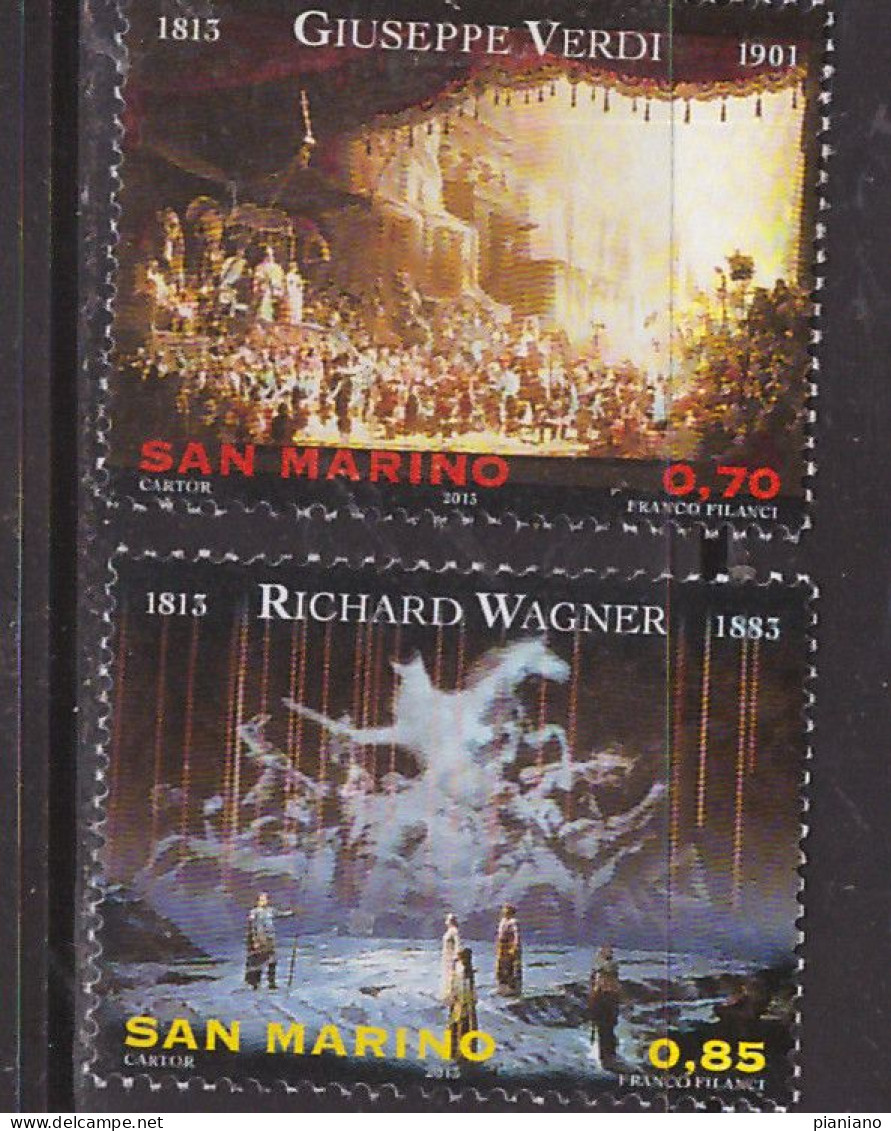 PIA  - SAN  MARINO -  2013 : 2° Centenario Della Nascita Di Giuseppe Verdi E Di Richard Wagner  -   (SAS  2422-23) - Unused Stamps