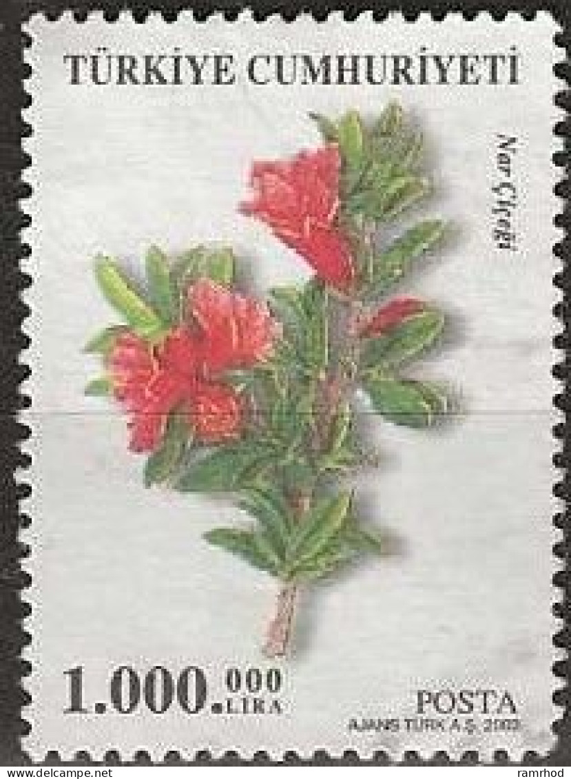 TURKEY 2003 Flowering Trees - 1000000l. - Pomegranate FU - Used Stamps