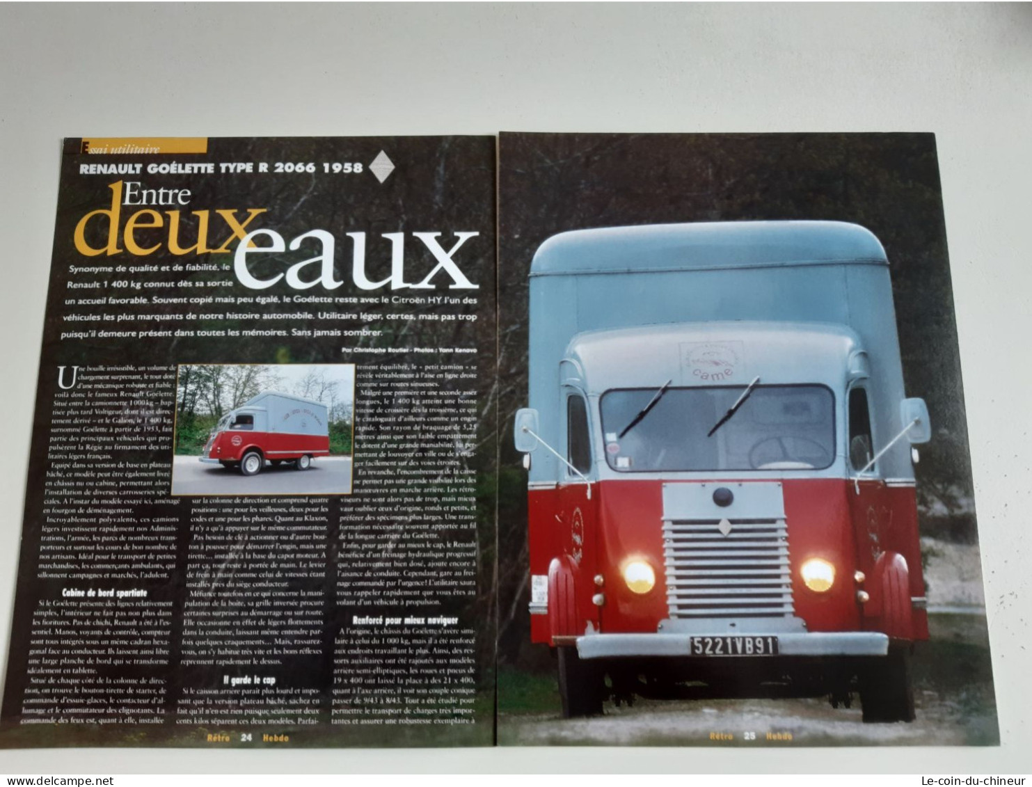 Coupure De Presse Camions Renault Goélette Type R2066 De 1958 - Trucks