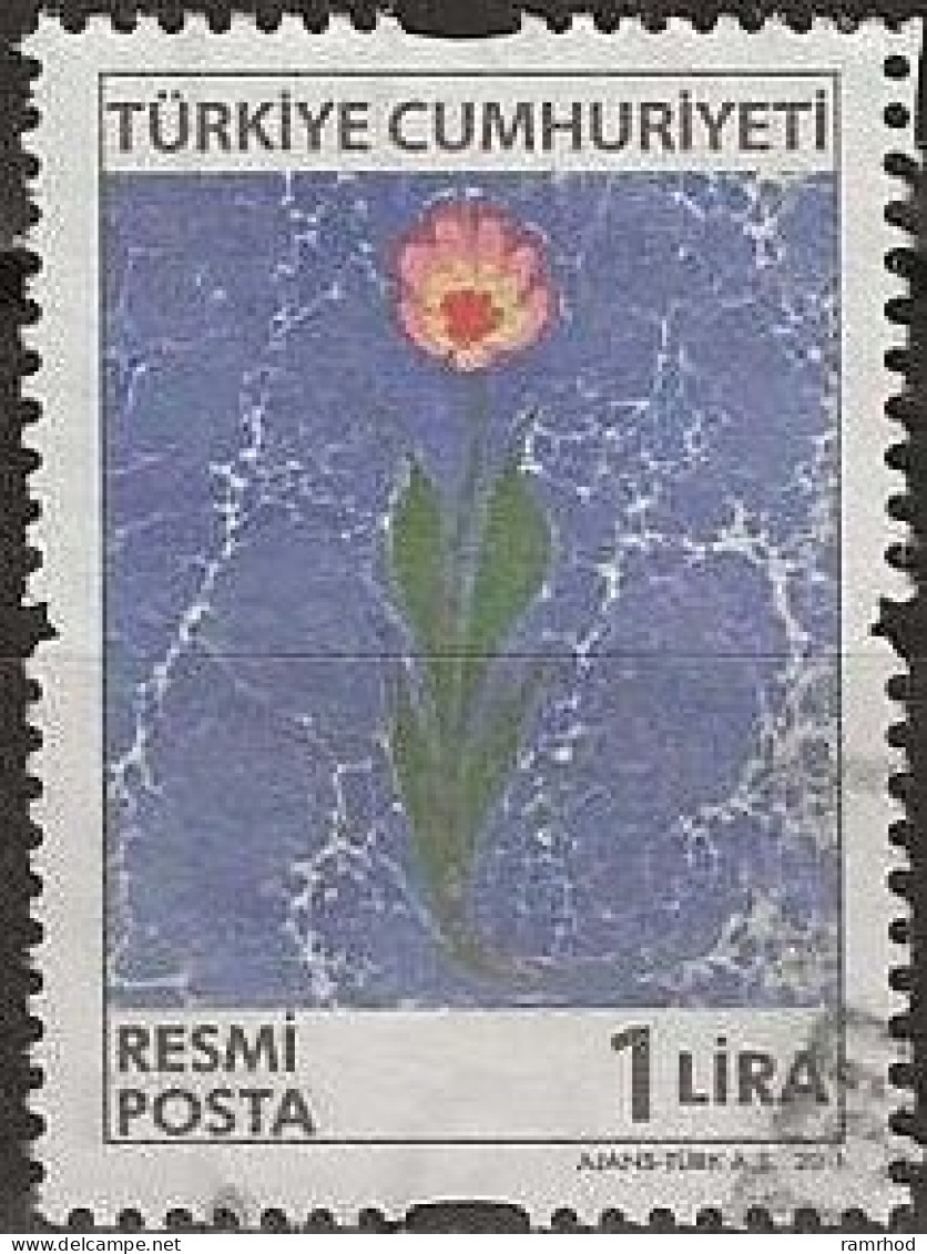 TURKEY 2011 Official Stamp - 10ykr - Flower FU - Dienstmarken