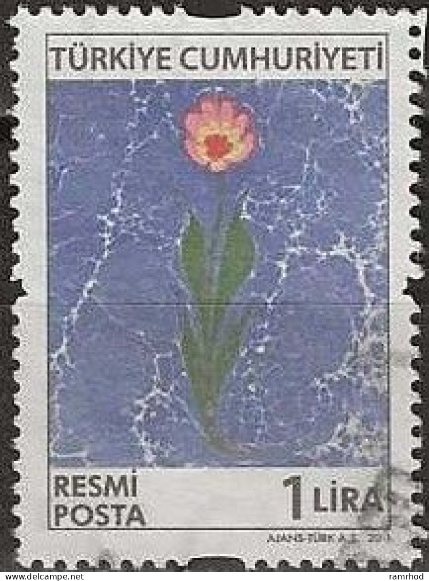 TURKEY 2011 Official Stamp - 10ykr - Flower FU - Timbres De Service