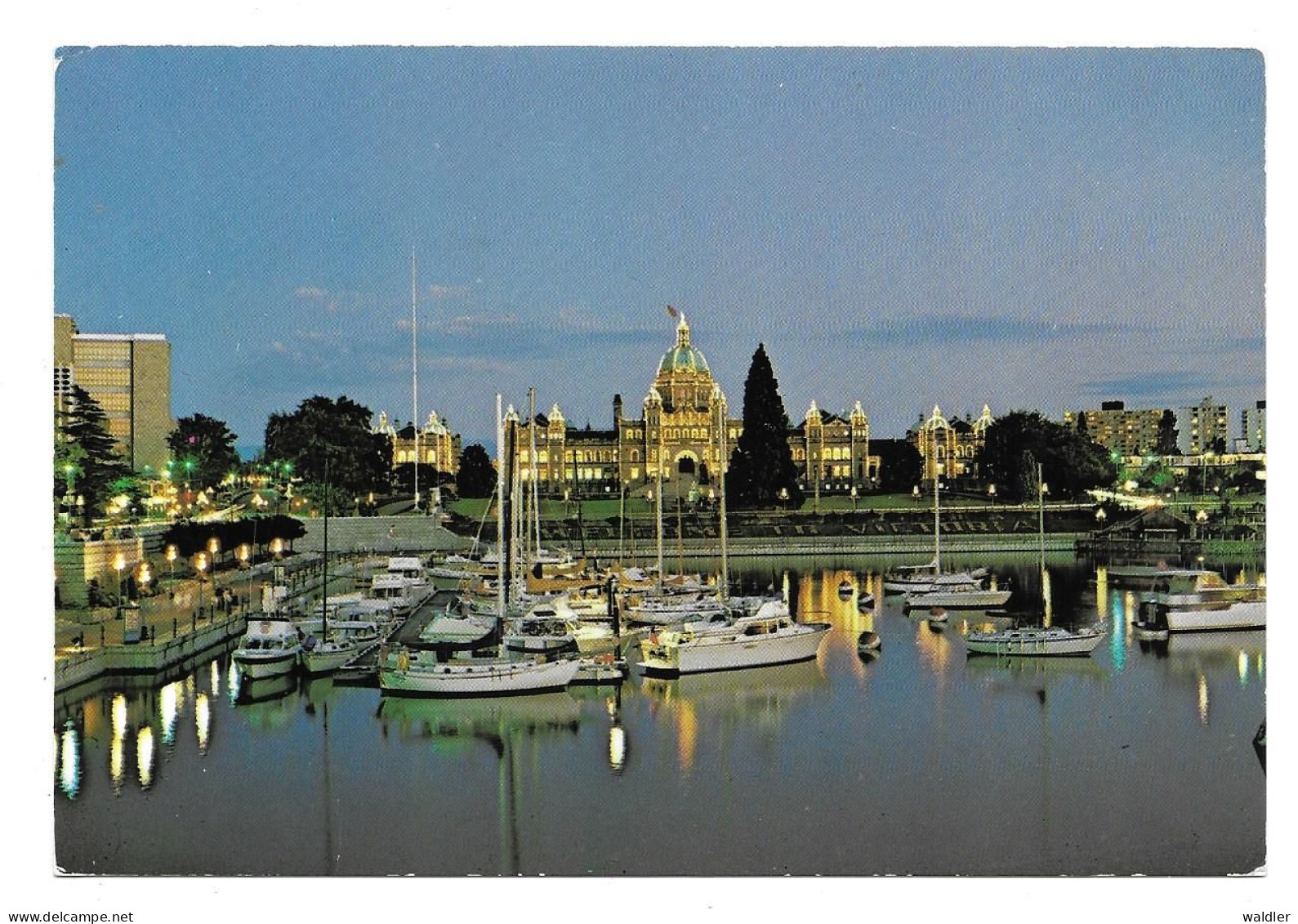 BRITISH COLUMBIA --  VICTORIA, INNER HARBOUR AT NIGHT  1986 - Victoria