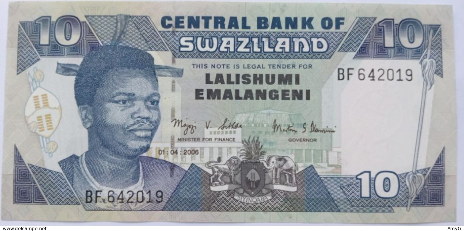 2006 Swaziland  10 Emalangeni ( UNC ) - Swaziland