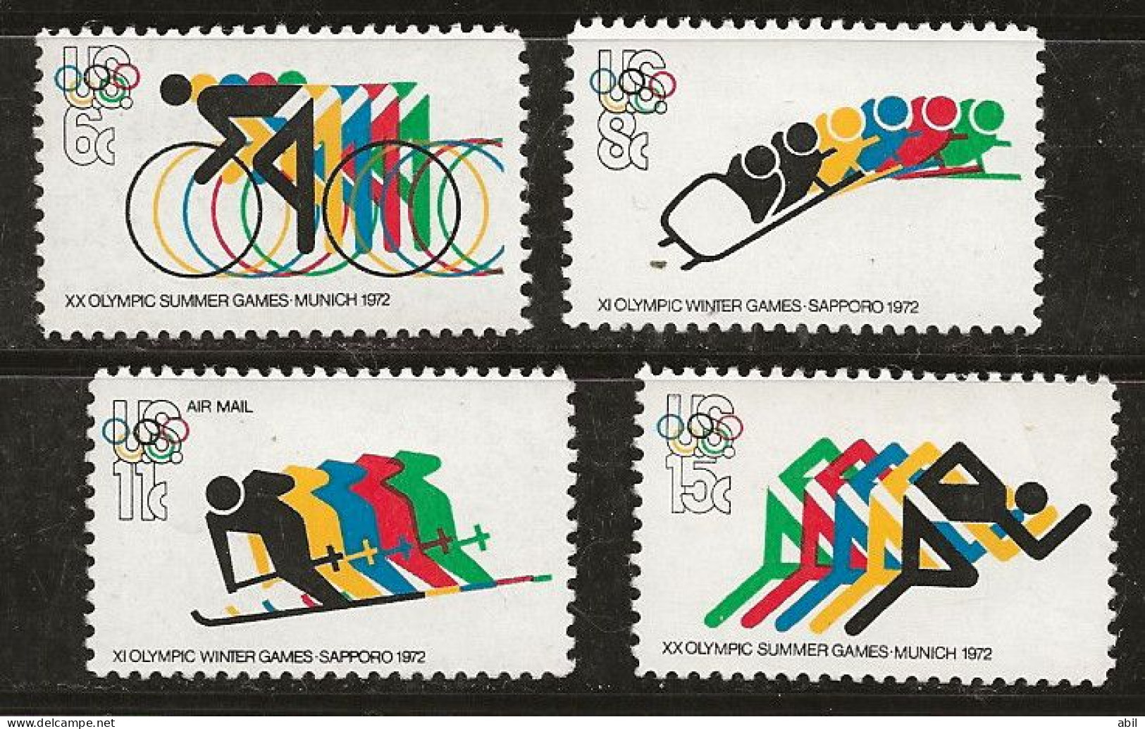 Etats-Unis 1972 N° Y&T :  959 à 951 Et PA.78 ** - Unused Stamps