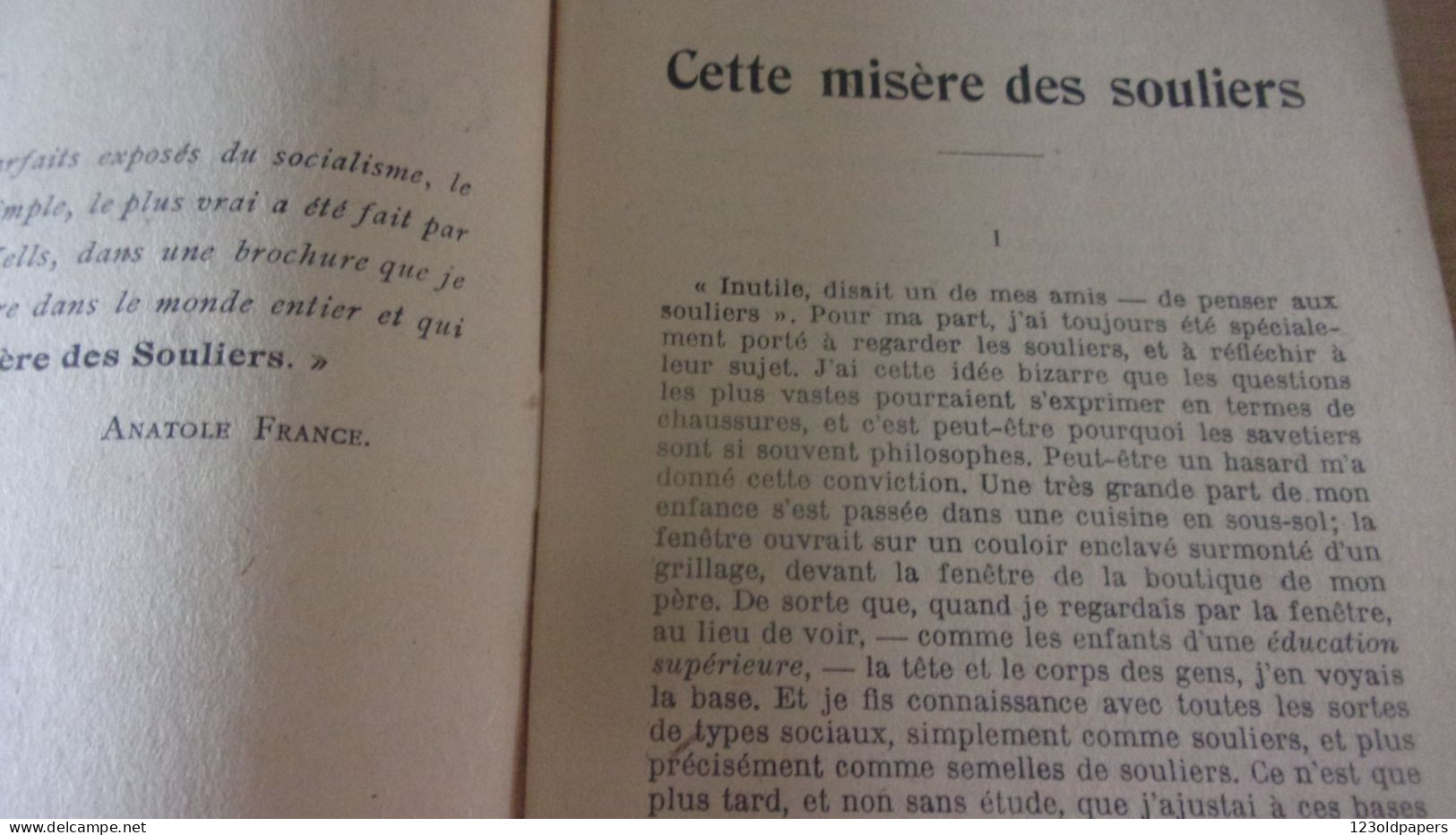 1920 CETTE MISERE DES SOULIERS. WELLS H.G.  LIBRAIRIE DU PARTI SOCIALISTE ET DE L'HUMANITE, - 1901-1940