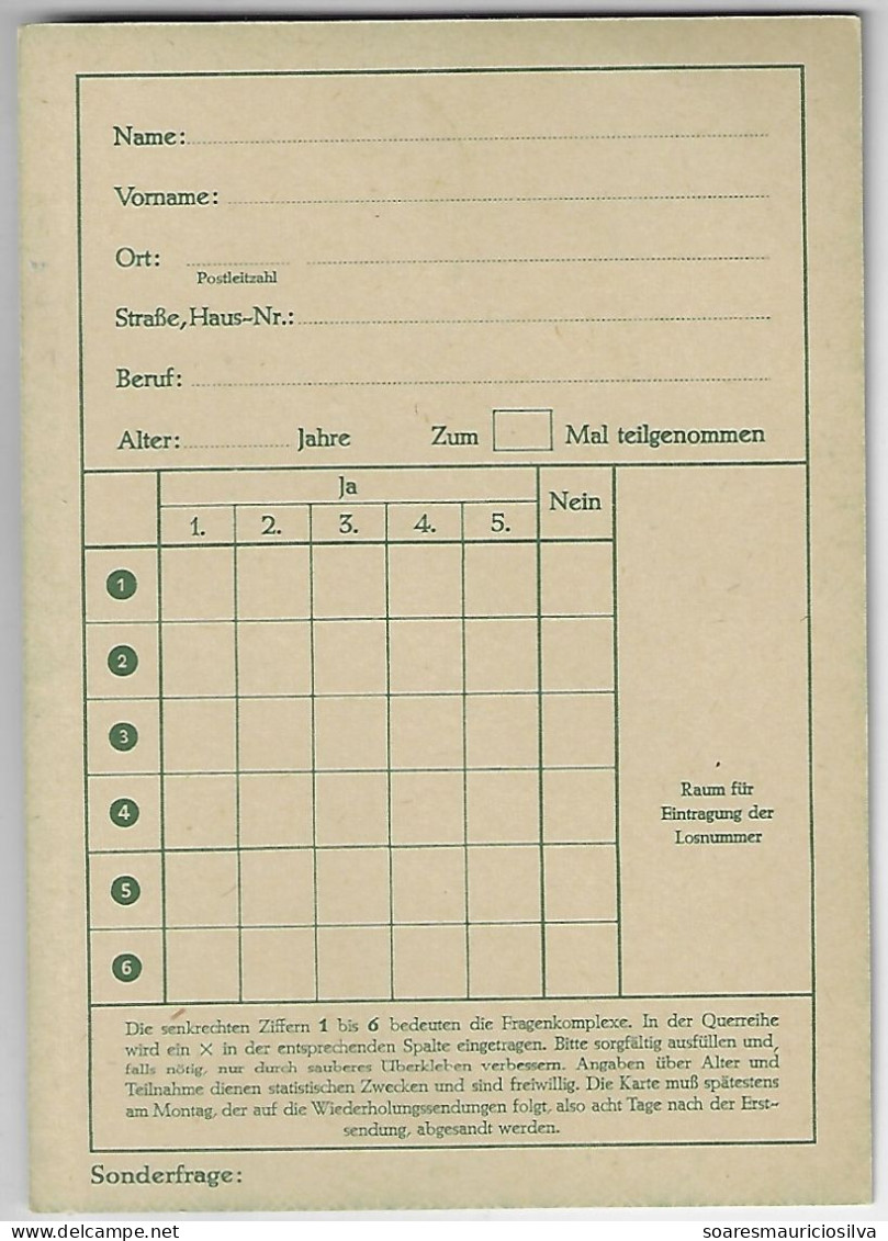 Germany Berlin 1965 Postal Stationery Card Radio Lottery Funklotterie stamp Building In Lorsch 20 Pfennig Unused - Cartes Postales - Neuves