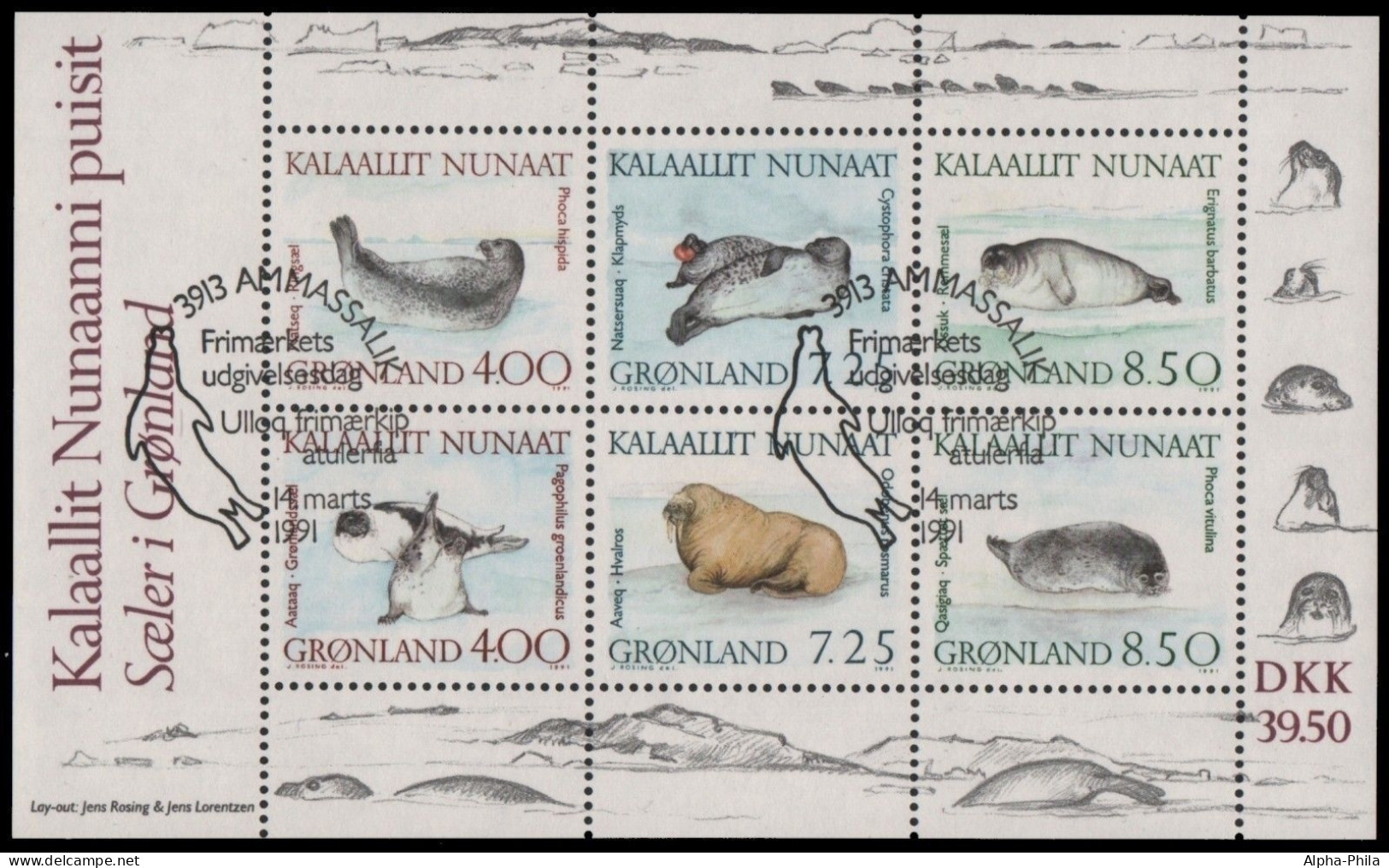 Grönland 1991 - Mi-Nr. Block 3 Gest / Used - Robben / Seals - Oblitérés