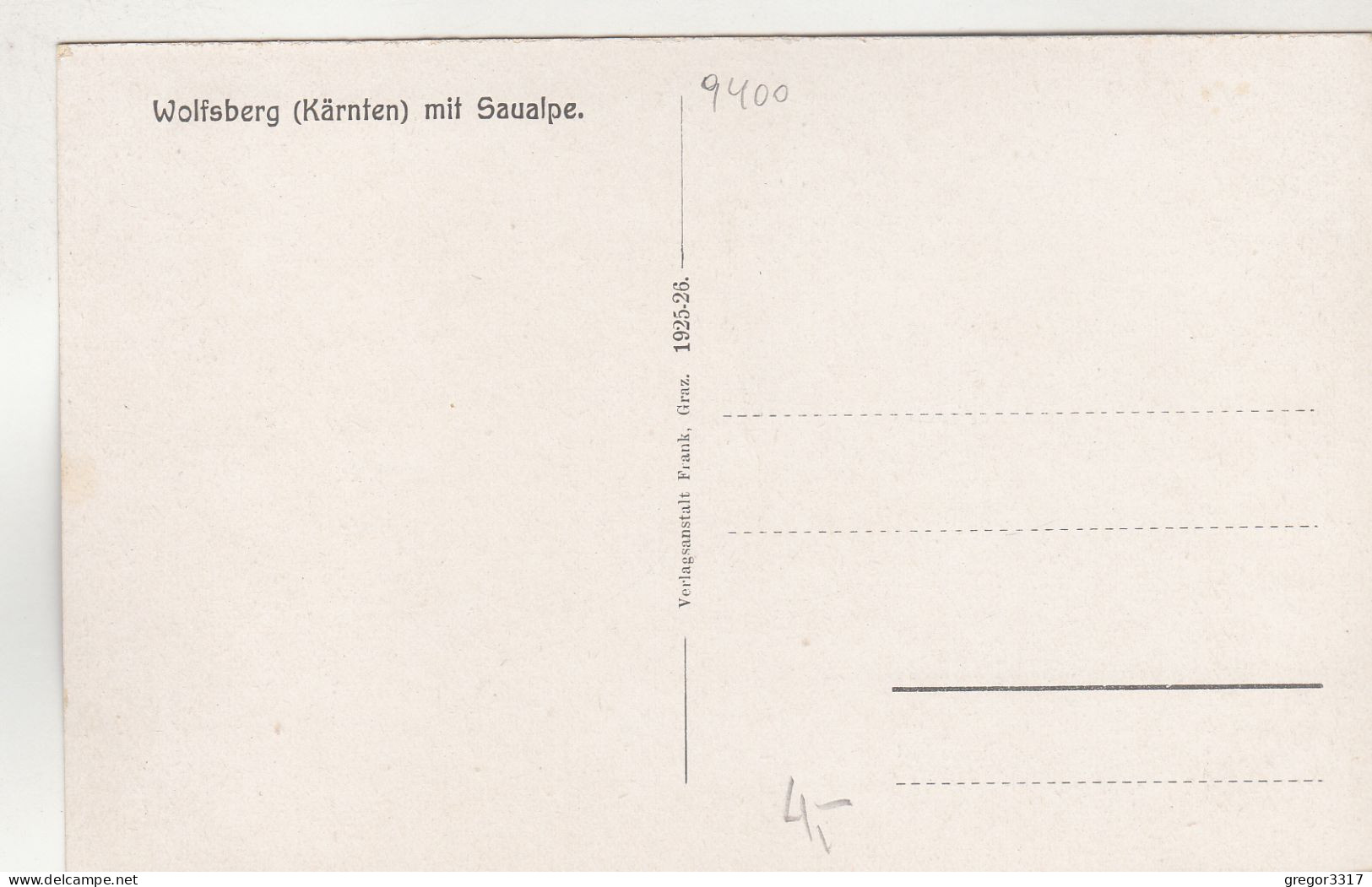 D6075) WOLFSBERG - Kärnten - Mit Saualpe  - 1925 Färbig Mit Bäumen Im Vordergrund Blick über Stadt - Wolfsberg