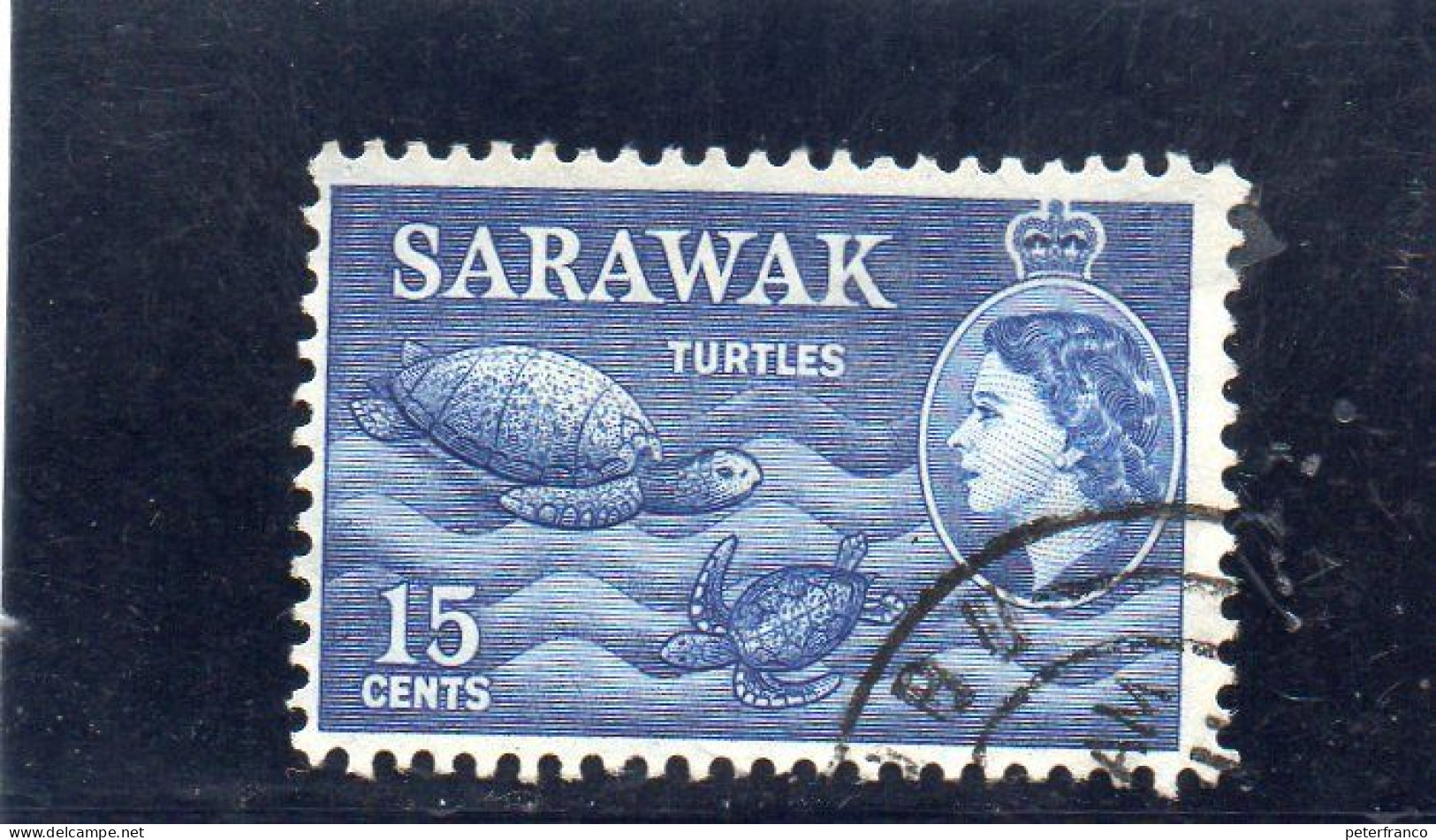 1957 Sarawak - Tartaruga E Queen Elizabeth - Sarawak (...-1963)