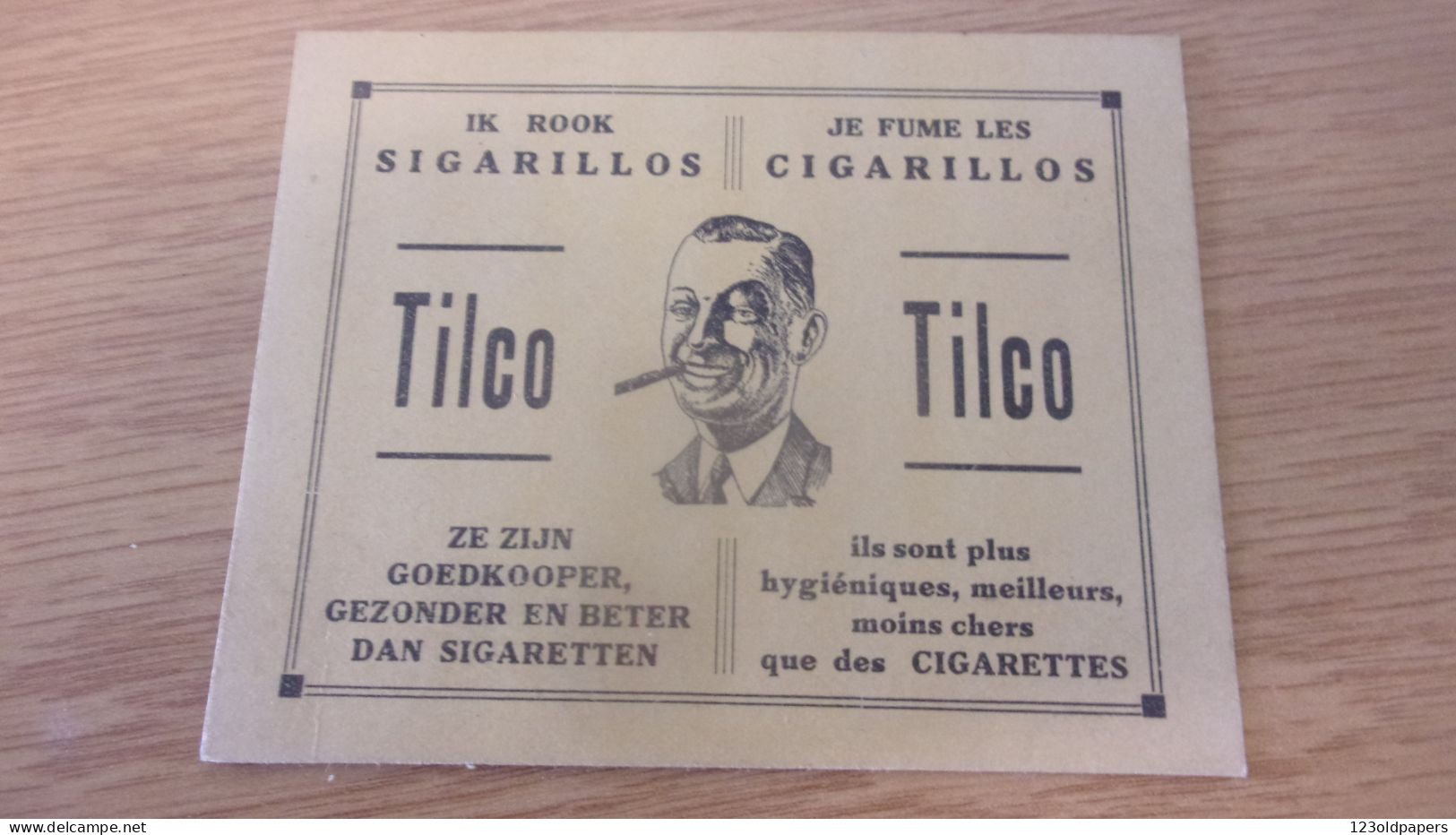 CDV TILCO CIGARILLOS PLUS HYGIENIQUES IK ROOK SIGARILLOS SIGARETTEN - Objetos Publicitarios