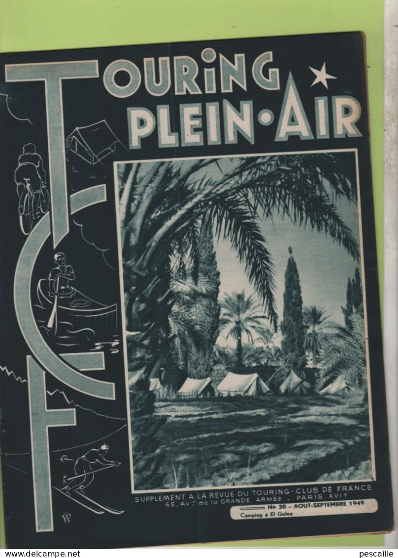 TOURING PLEIN AIR 08 1949 DAUPHINE - AVIATION TFC - HAUTE LOIRE - LE GIFFRE - FONTAINEBLEAU - COMPIEGNE - ILE AUX MOINES - Informaciones Generales