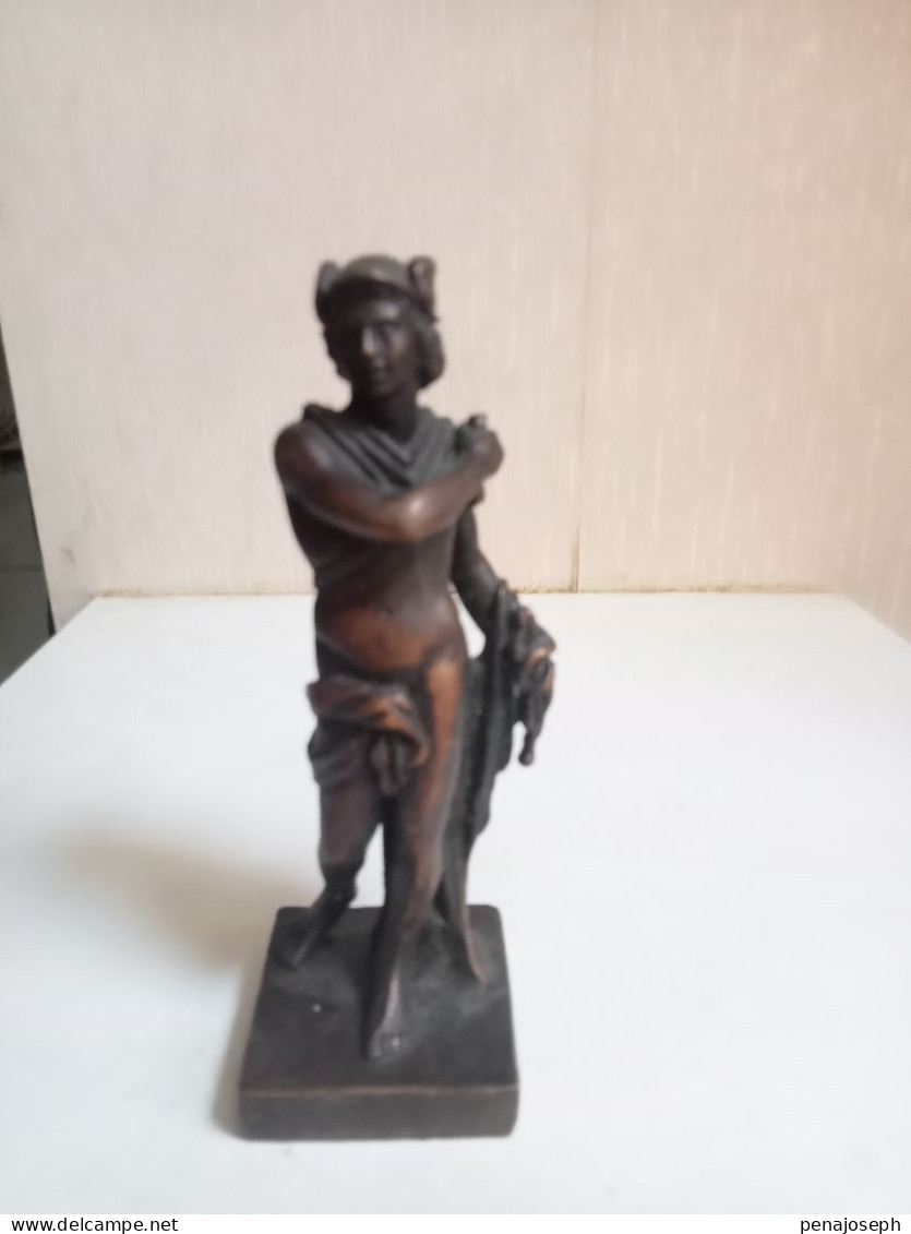 - Reproduction En Bronze De Mercure D'après L'oeuvre De Anguier Hauteur 14,5 Cm - Bronzen