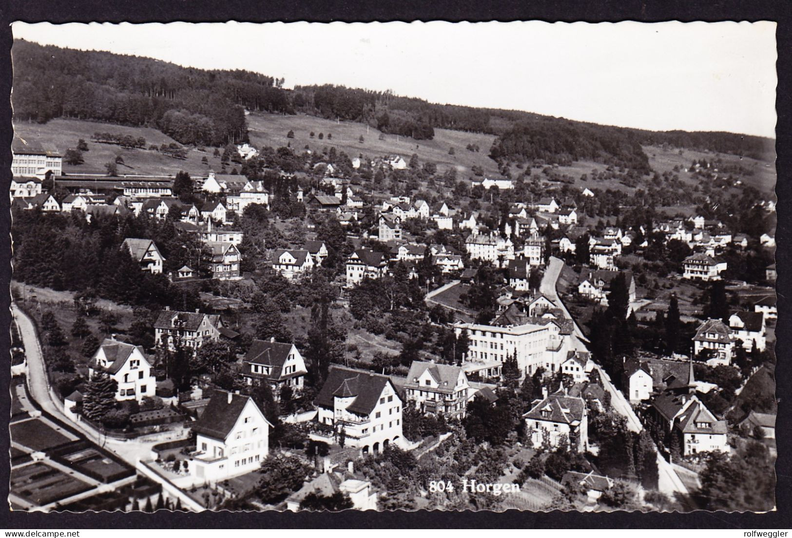 1935 Gelaufene AK Mit Kastenstempel HORGEN. - Horgen